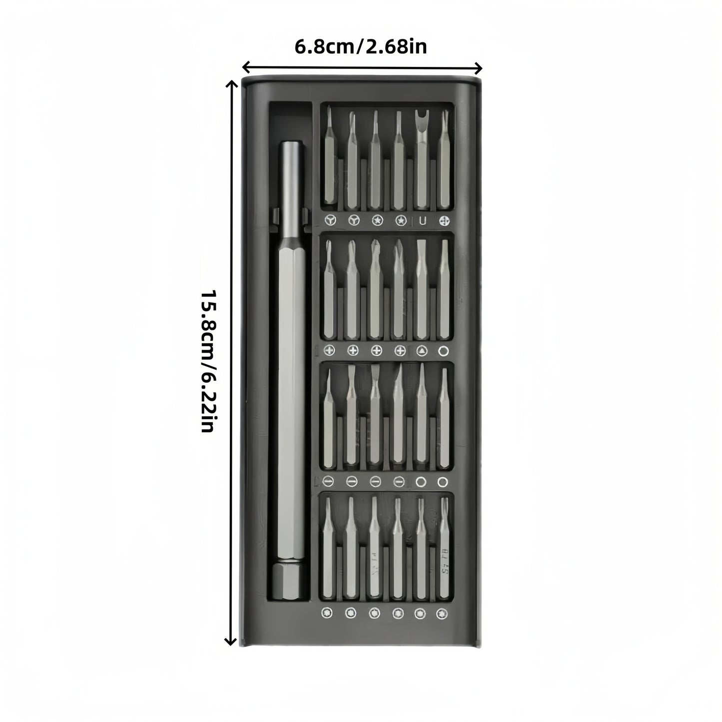 1pc 25in 1 precision screwdriver set, mobile phone and tablet removal Multi-function repair tool, durable plastic, no charging - with various drill bits