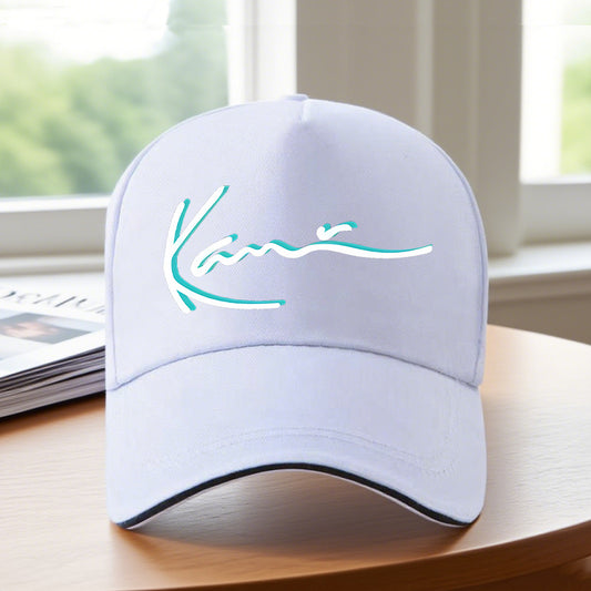 Y2K Style Adjustable Baseball Cap for Men - Black with White "Kane" Print, Casual Outdoor Hat for Fishing, Climbing & Casual Attire, Fishing Hat