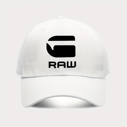 ATHACER "RAW" Printed Baseball Cap - Stylish Black Polyester Hat for Men & Women, Lightweight & Durable, Perfect for Shopping, Gifting, Birthdays, Outdoor Activities, Travel, Gatherings, Parties, All-Season Wear, Party Access