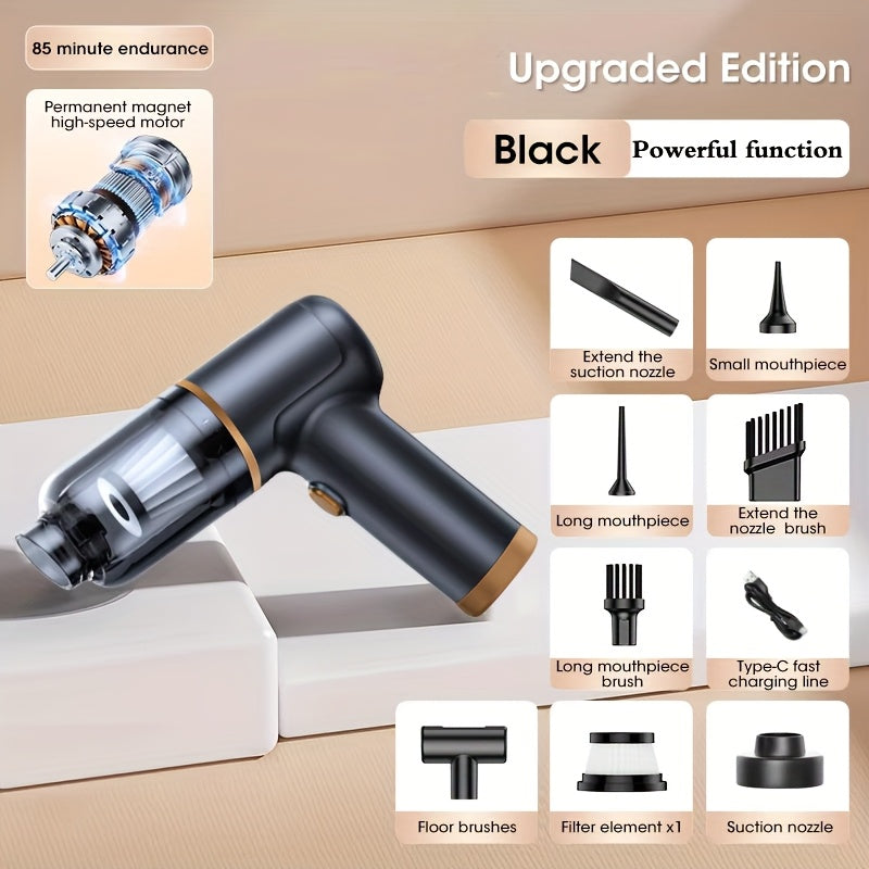 4 In 1 Portable Cordless Handheld Vacuum Cleaner, Powerful Suction For Cars, Computers, Sofas, Offices, Pets, And Homes - Includes Multiple Nozzles, USB Rechargeable, Car Vacuum Cleaner, For House, Car, Office, Couch