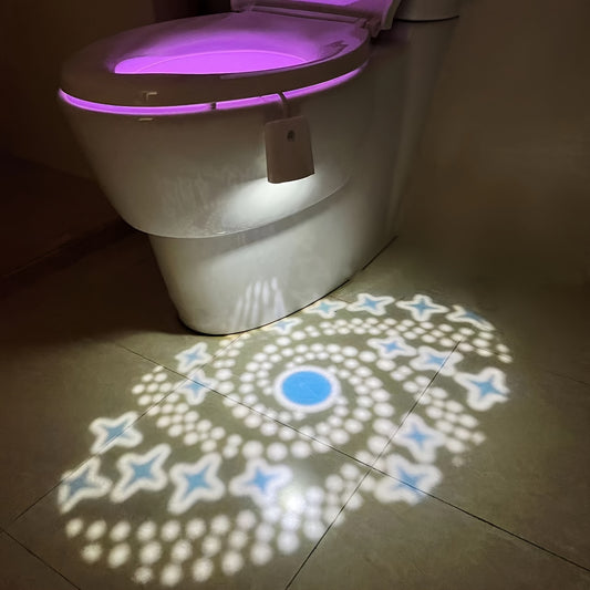 1pc Motion Sensing LED Toilet Light - USB Rechargeable, Adjustable Brightness, 7 Color Changing, Easy Installation