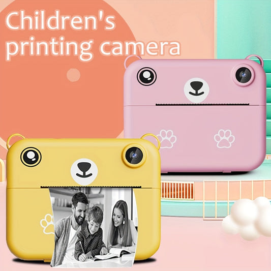 Mini Thermal Portable Instant Printing Camera for Kids, 3/5/10S Delayed Photography with USB Charger 1500mAh Battery And Three Rolls Printing Paper