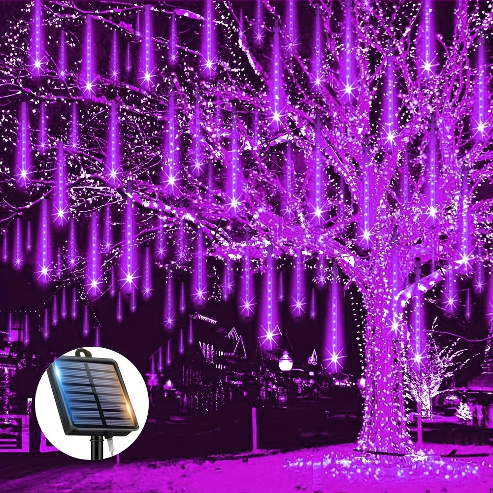 Loyyz Solar-Powered Meteor Shower Lights Outdoor - Meteor Shower Effect Garden Decorations with Solar Panel, IPX4 High Quality, for Wedding, Easter, Ramadan, Patio, Tree, Roof - Energy-Efficient LED String Lights, Out Side So
