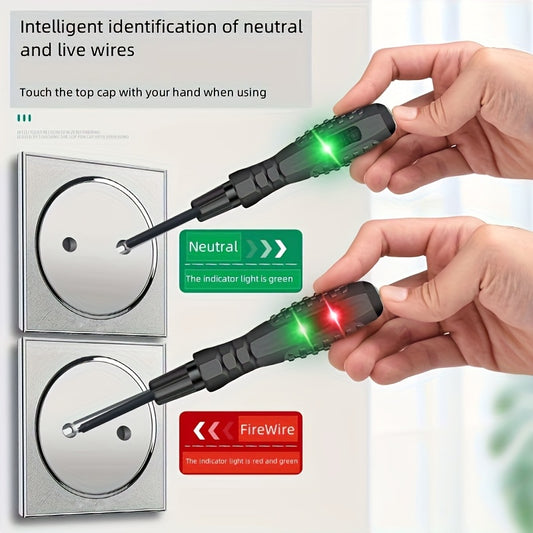 Set of 2 Smart Touch Voltage Testers Featuring Dual Heads And LED Lights - Ideal for Electrical Checks And Fault Location