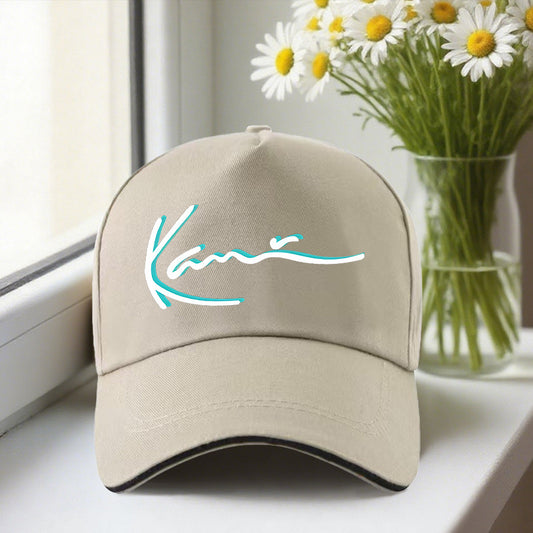 Y2K Style Adjustable Baseball Cap for Men - Black with White "Kane" Print, Casual Outdoor Hat for Fishing, Climbing & Casual Attire, Fishing Hat