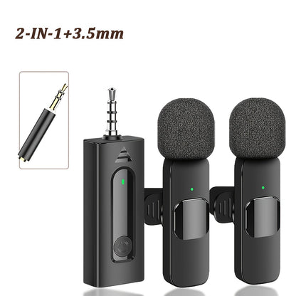 2-in-1 high-performance wireless lavalier microphone with built-in intelligent noise reduction technology, high fidelity sound collection, essential for global speeches, teaching, recording, and video shooting, professional g