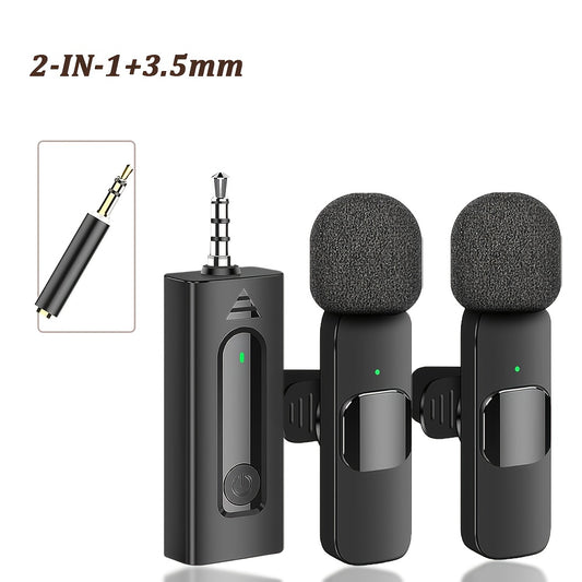 2-in-1 high-performance wireless lavalier microphone with built-in intelligent noise reduction technology, high fidelity sound collection, essential for global speeches, teaching, recording, and video shooting, professional g