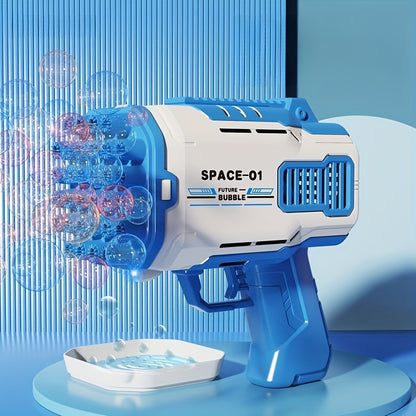 Boys & Girls Handheld Bubble Blaster Outdoor Play Toy - Pink & Blue Bubble Wand with Adjustable Airflow, Durable Plastic Construction, No Solution/Batteries Needed, Holiday Gift for Kids, Bubble Machine for Outdoor Play, Adju