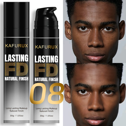 Men's Full Coverage Concealer - Natural Matte Finish, Waterproof & Long-Lasting Liquid Foundation for All Skin Tones, Hides Dark Circles & Acne, Coating