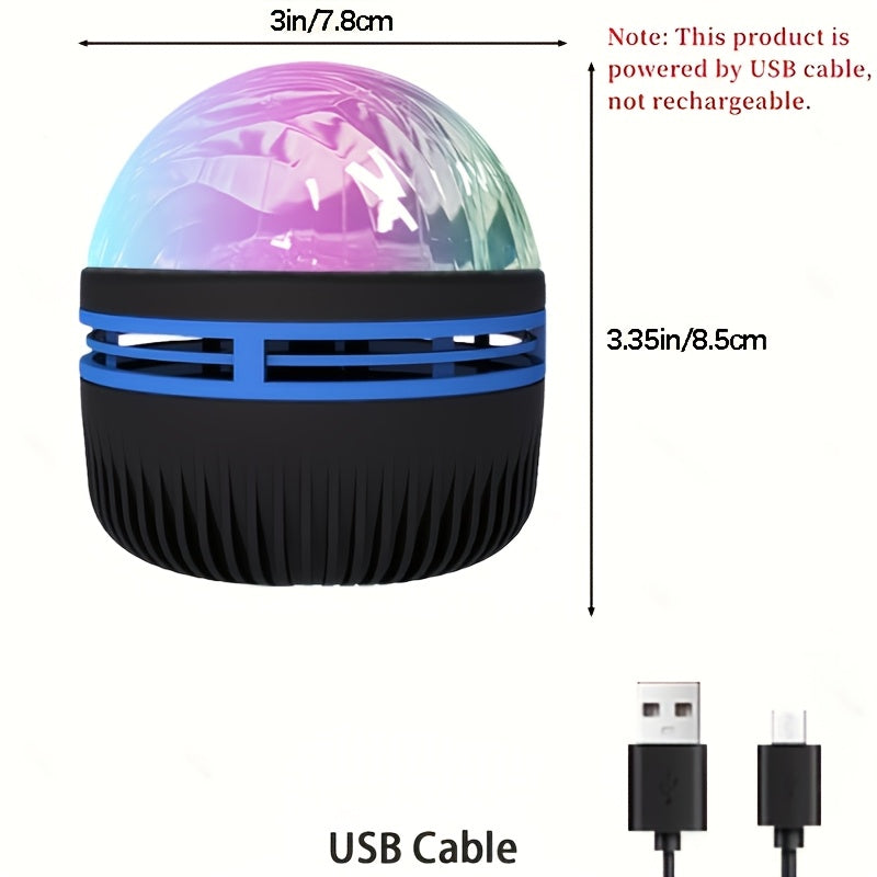 Aurora Borealis Projection Night Light - Black, Plastic, Novelty Toy for Bedroom Ambiance