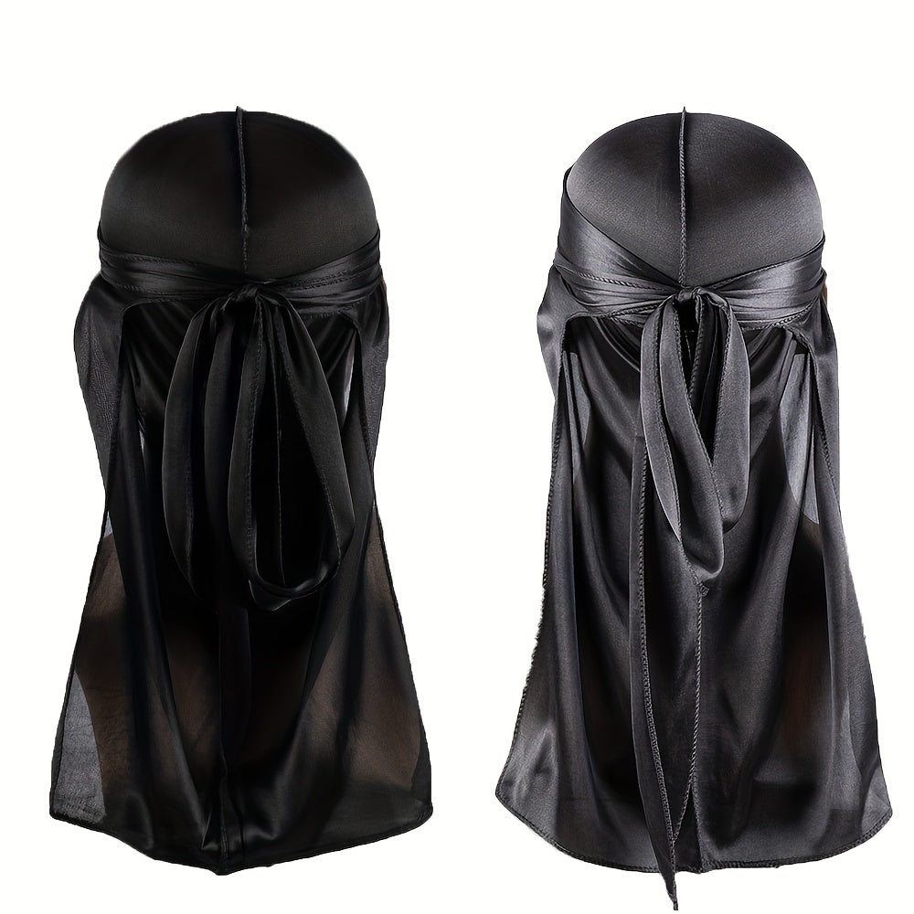 2pcs Durag for Men Wave Cap Satin bonnet for Men Women 360 Wave