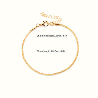 Women's 18K Golden-Plated Copper Sparkling Bracelet - Elegant & Cute Versatile Jewelry for Casual Attire, Parties, Valentine's Day Gift - Year-Round Accessory