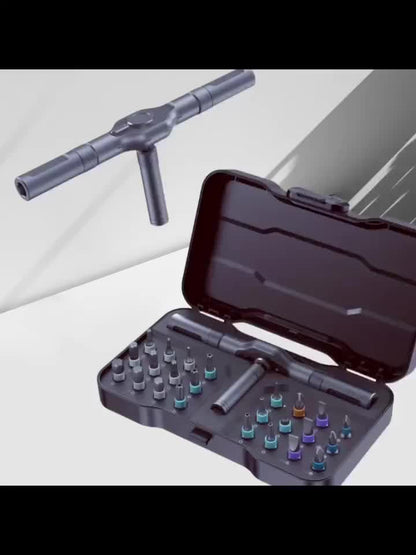 Compact 25-in-1 Magnetic Ratchet Screwdriver Set Detachable Handle & Precision Bits | for Phone/Watch/PC Repair | Home DIY Toolkit with Chrome Vanadium Steel