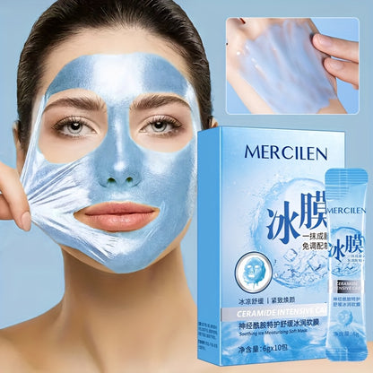 Ceramide Ice Soft makeup Mask 6gx10 pack, containing hyaluronic acid, vitamin E, Jojoba seed oil hydrates facial Light Beige to make Light Beige younger, suitable for all Light Beige types must travel Makeup base