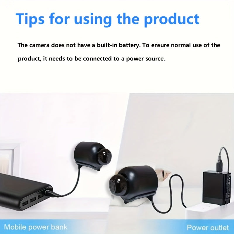 Compact security smart WiFi camera, anti-theft camera, supports 2.4g WiFi band, not High Quality, with remote application, you can view the video at any time, support motion detection, alert push, ideal for home assistant