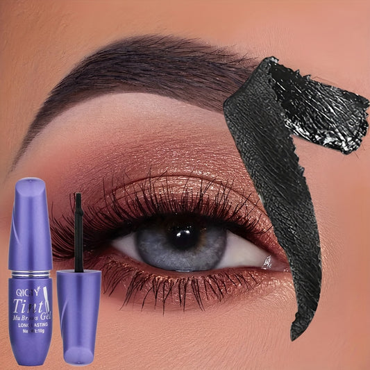 Q553 Eyebrow Gel 4 Colors Semi-Permanent Dyeable Pull-Out Tattoo Eyebrow Stain Gel Long-Lasting Non-Smudge Waterproof Eyebrow Pencil Brown Powder Eyebrow Enhancer Suitable for All Light Beige Types