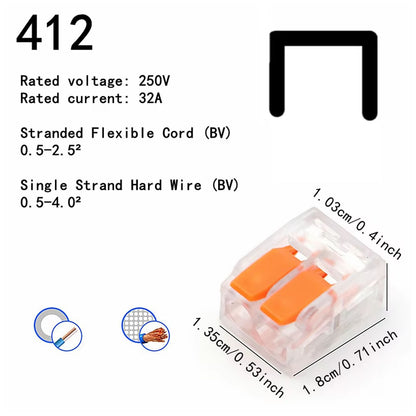 New Style Lever Line Electrical Connectors Kits, 90pcs Quick Electrical Connectors, 28-12AWG, Compact Wire Connectors, 45x2Inputs, 30x3Inputs, 15x5Inputs, Push in Electrical Connection Terminals
