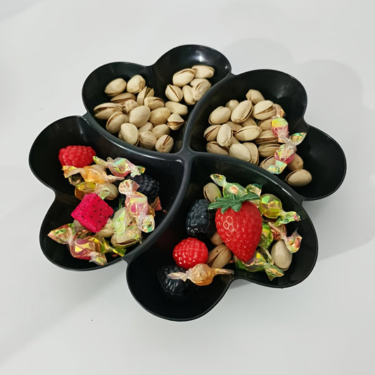 1 Heart-Shaped Food-Grade Plastic Divided Tray - Multi-Use Snack, Dessert, Fruit Serving Plate for Living Room and Coffee Table - Ideal for Parties, Weddings, and Coffee Shops, Coffee Table Decor | Modern Serving Tray | Durab