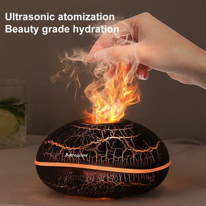 200ml Cool Crack Nebula Diffuser with Flame Effect, Auto Shut-off to Prevent Overheating, Long-lasting Mist, Compact and Space-saving Indoor Humidifier