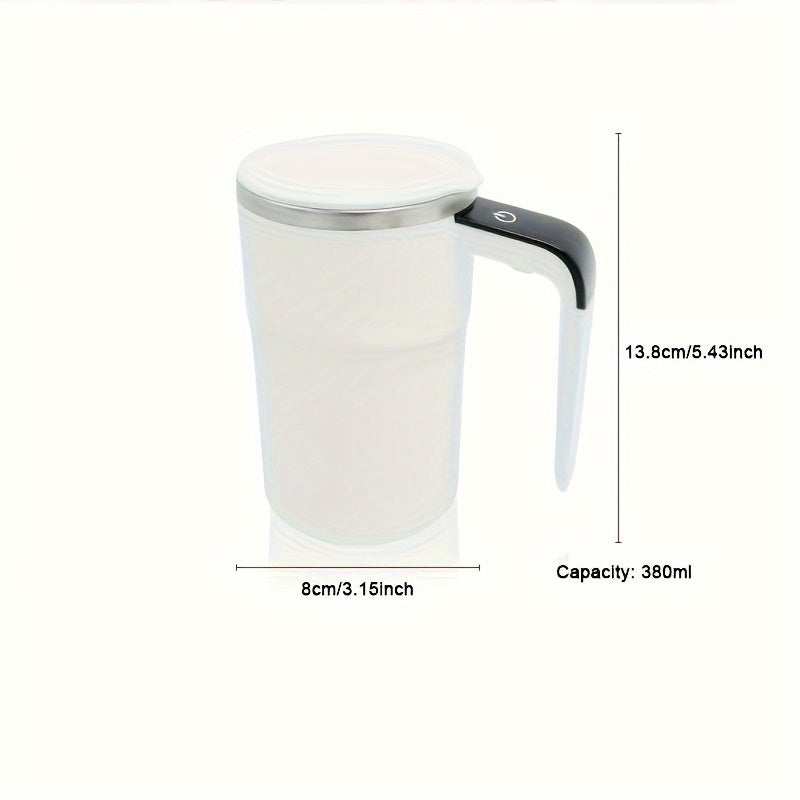 [Rechargeable Self-Stirring Coffee Mug] Fri Life Rechargeable Self-Stirring Coffee Mug with Temperature Display, USB Charging, Sealed Travel Tumbler for Milk, Chocolate, Mocha,Stainless steel liner,Auto Power Off-Heat Preserv