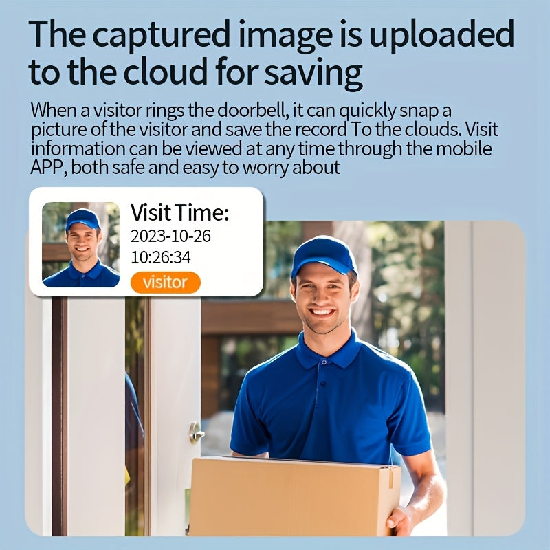 Smart Video Doorbell Wireless HD Video Doorbell Camera with Night Vision, WiFi Security, Two-Way Audio, Photo & Recording, APP Control, Voice Change, Smart Home Intercom