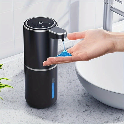 380Ml Automatic Soap Dispenser with Touchless Sensor - Wall-Mounted, Rechargeable Lithium Battery, USB Charging, Modern Black Design for Bathroom And Kitchen, Bathroom Soap Dispenser|Modern Soap Dispenser|Touchless Soap Dispe
