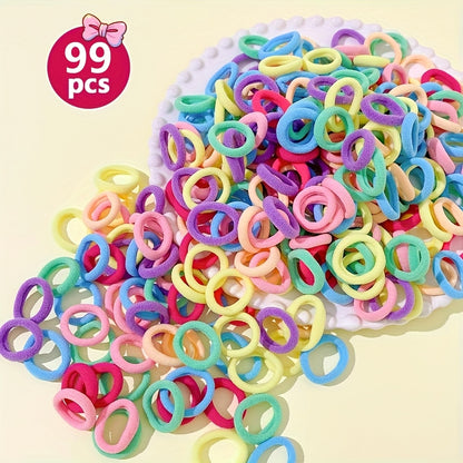 99/200/400/600pcs Sweet High Elasticity Durable Hair Ties for Girls, Cute Fashion Girl's Gift