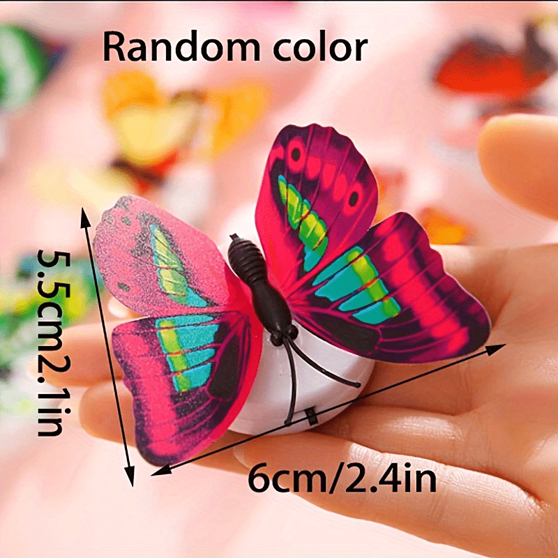 10/20pcs Colorful Glowing Butterfly Night Light Powered by Battery