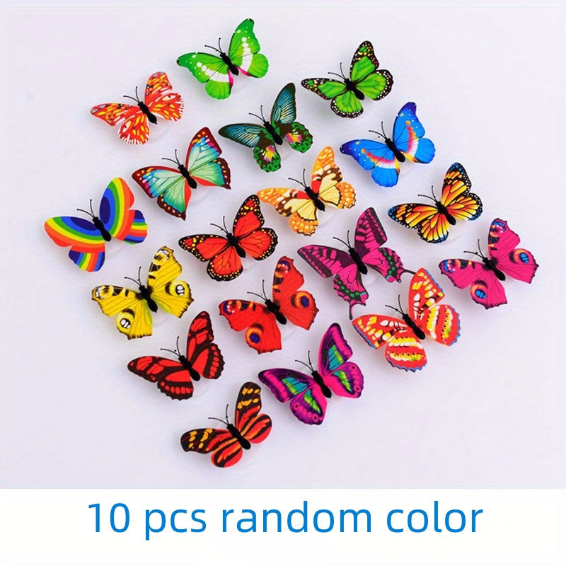 10/20pcs Colorful Glowing Butterfly Night Light Powered by Battery