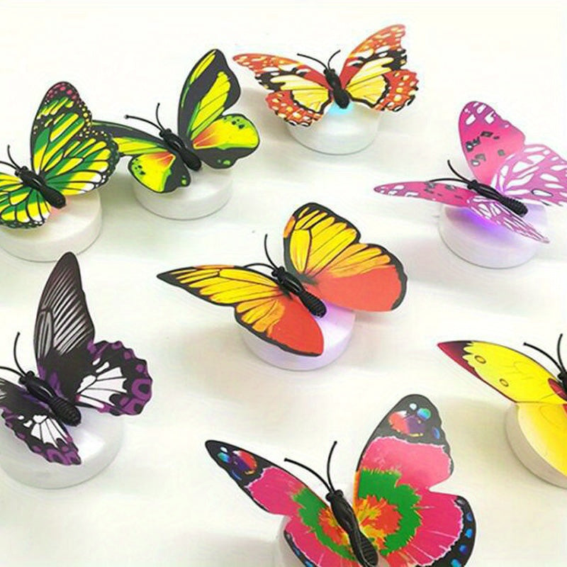 10/20pcs Colorful Glowing Butterfly Night Light Powered by Battery