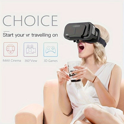 1pc Virtual Reality VR Glasses, Binoculars, Adjustable 3D Mobile VR - Comfortable Nose Rest and Strap, Mobile Lens with Controller, Perfect for Movies and TV