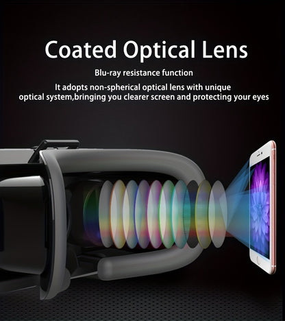 1pc Virtual Reality VR Glasses, Binoculars, Adjustable 3D Mobile VR - Comfortable Nose Rest and Strap, Mobile Lens with Controller, Perfect for Movies and TV