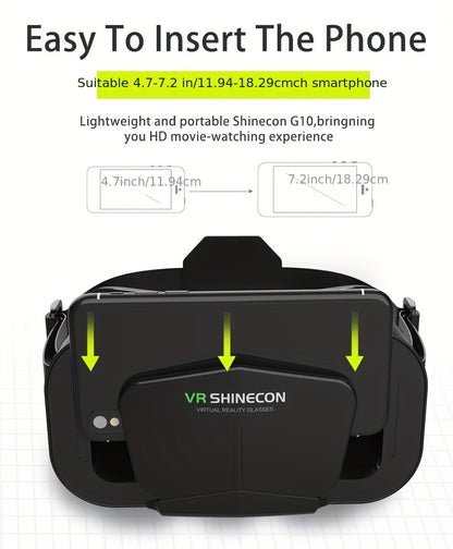 1pc Virtual Reality VR Glasses, Binoculars, Adjustable 3D Mobile VR - Comfortable Nose Rest and Strap, Mobile Lens with Controller, Perfect for Movies and TV