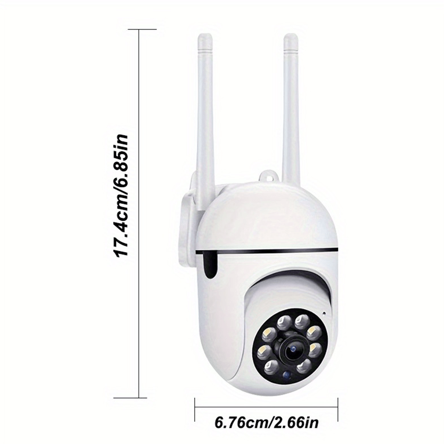 A 1440P Wi-Fi Smart Home Security Camera - 355° Pan-Tilt-Zoom, Color Night Vision, Two-Way Audio, Pet Motion Tracking, Indoor/Outdoor, Wireless, Motion Detection, Real-Time App Viewing, Two-Way Communication - Easy to Instal