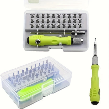 32-in-1 Precision Screwdriver Set, Multi-Functional Manual Tool Kit, No Battery Required, ABS Material, for Smartphone, Computer & Electronics Repair.