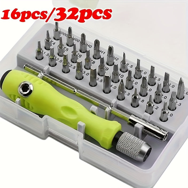 32-in-1 Precision Screwdriver Set, Multi-Functional Manual Tool Kit, No Battery Required, ABS Material, for Smartphone, Computer & Electronics Repair.