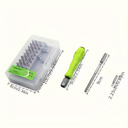 32-in-1 Precision Screwdriver Set, Multi-Functional Manual Tool Kit, No Battery Required, ABS Material, for Smartphone, Computer & Electronics Repair.