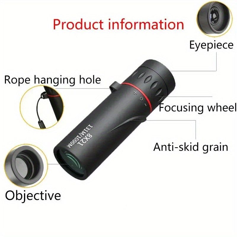 Visionary, High-Power Compact Monocular Telescope for Adults - Perfect for Hiking, Camping, Bird Watching