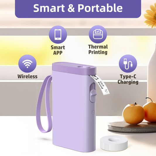 P21 Portable Label Printer, Miniature Thermal Label Printer with High Print Quality, Equipped with a High-Speed Chip and 203 DPI, Easy to Use with a Wide Range of Creative Functions and Templates for Office and Home Organizat