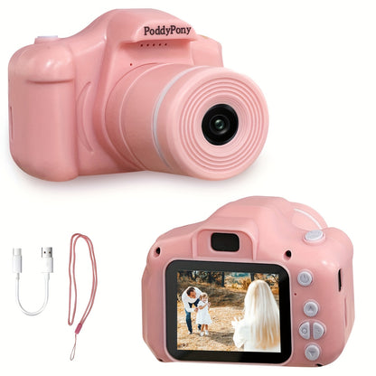 HD Youngsters' Digital Camera with Long Lens - Perfect Gift for Boys & Girls Ages 3-12, Includes 32GB Memory Card, Available in Pink/Purple/Blue/Black