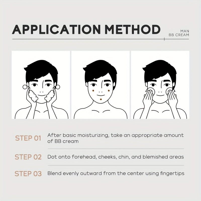 LAIKOU Men'S BB Cream, 30g - High Coverage, Natural Makeup, Oil Control, Pearl Powder Infused, Glycerin-Enriched, Universal Skin Tone, Cream Form, All Skin Types, Buildable Coverage