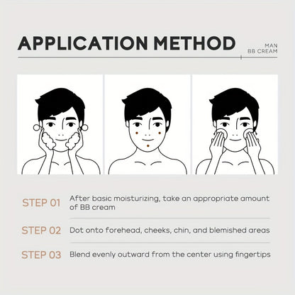 LAIKOU Men'S BB Cream, 30g - High Coverage, Natural Makeup, Oil Control, Pearl Powder Infused, Glycerin-Enriched, Universal Skin Tone, Cream Form, All Skin Types, Buildable Coverage