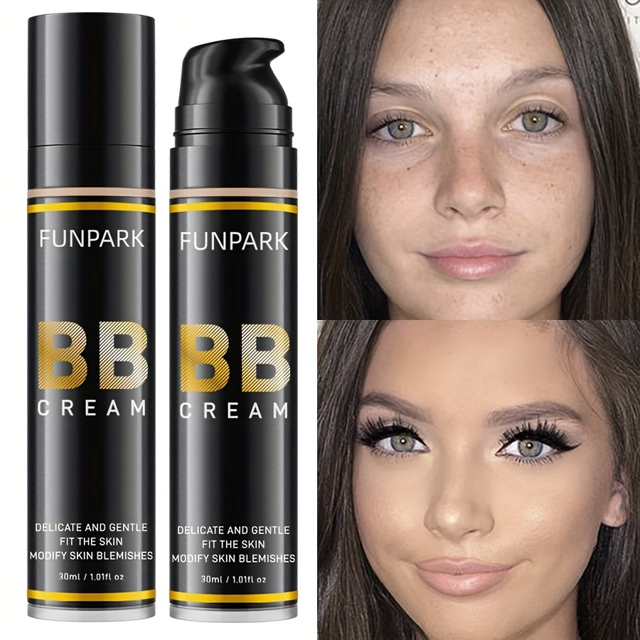 Funpark BB Cream Cream - Lightweight, Non-Sticky Liquid Foundation for All Skin Types, Nature Finish, Adjusts Skin Tone, Boosts Radiance and Clarity, 30ml/1.01fl.oz