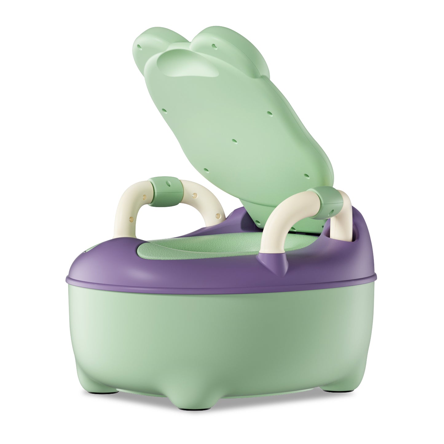 Baby Toilet, Toddler Potty Training Toilet with Toilet Brush, 19. 5cm/21cm High Children's Potty, Green/Blue