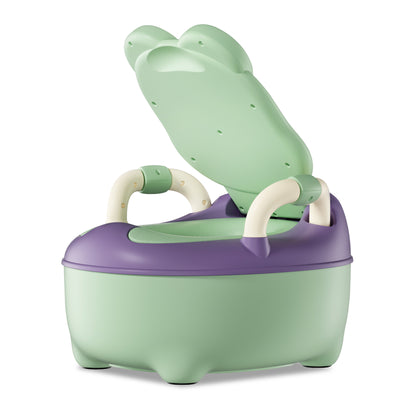 Baby Toilet, Toddler Potty Training Toilet with Toilet Brush, 19. 5cm/21cm High Children's Potty, Green/Blue