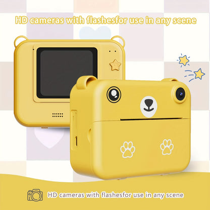 Kids Camera, Instant Print Digital Camera - 1500mAh Rechargeable Battery, Flash, Music, Games, Delayed Printing (10s/5s/3s), USB Charging