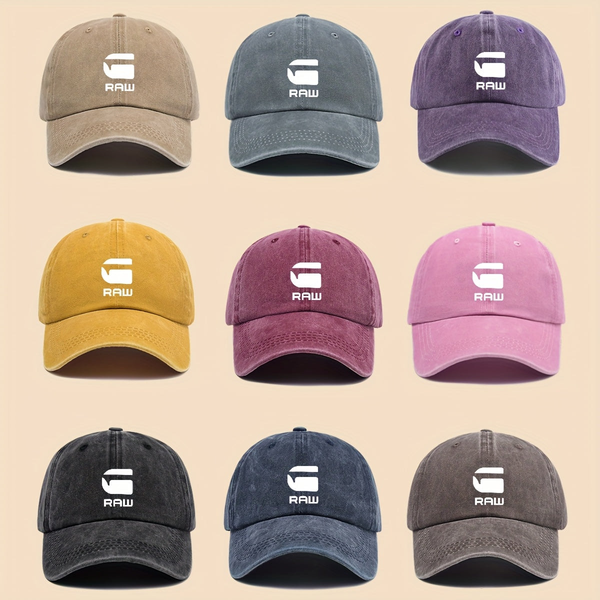 1pc "RAW" Fun Print Baseball Cap in Black with White Text - Breathable & Comfortable, Adjustable Unisex Dad Hat for Men, Women, Teens - Perfect for Beach, Fishing, Outdoor Activities, Father'S Day, Christmas, 4 Seasons, Casua