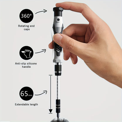 115 in 1/132 in 1 Precision Screwdriver Set - Magnetic Driver Heads, Torx and Hex Keys, Chrome Vanadium Steel, Anti-Corrosion Surface Treatment, Non-Slip Grip, for Computer and Mobile Phone Repair, Mechanic Tool Kit | Hex and