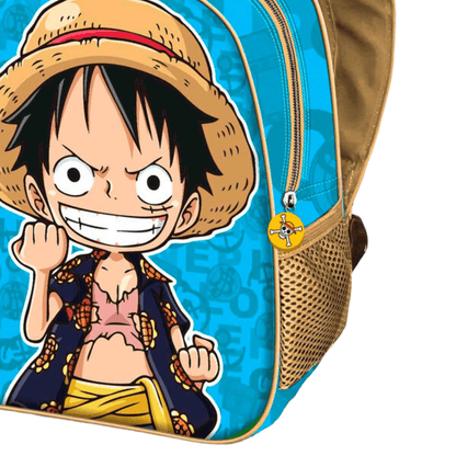 Single-Compartment School Backpack One Piece Monkey Blue 39x31x15 cm