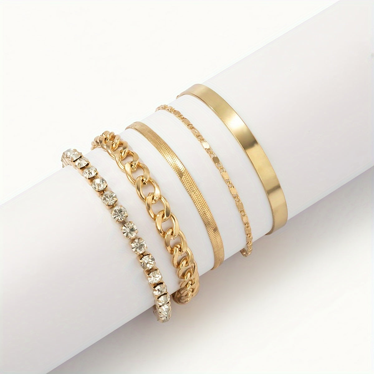 5 Pieces Of Retro Hip-hop Punk Snake Bone Chain Ladies Bracelet For Date Party Gift